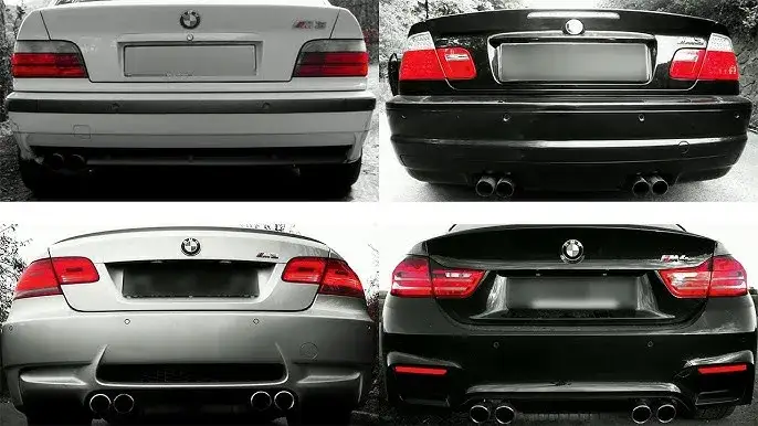 BMW M3 E46 E92 F80 G80 spoilery porównanie